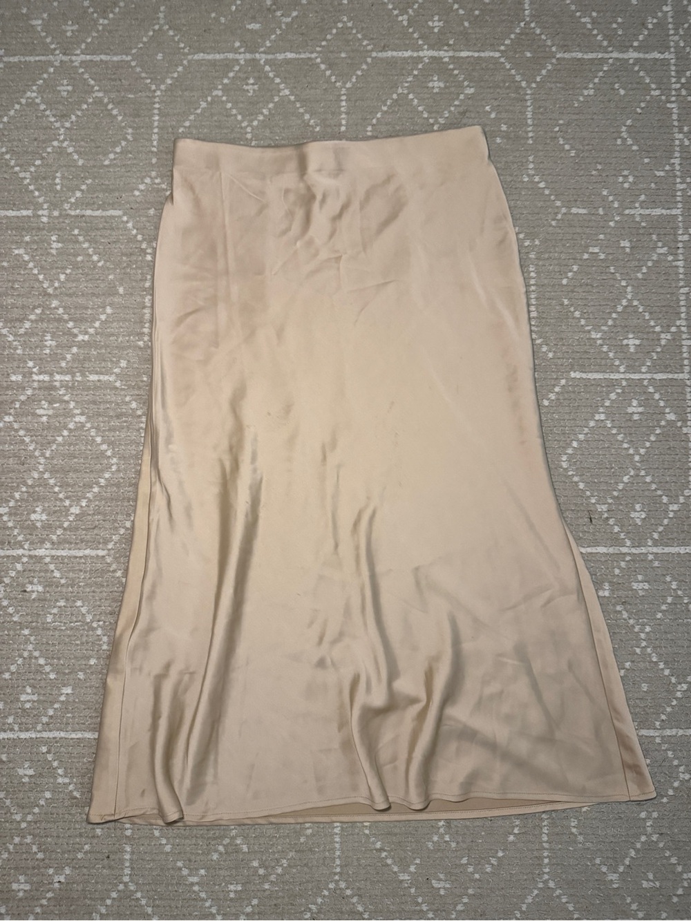 Rachel Zoe Champagne Silk Midi Skirt